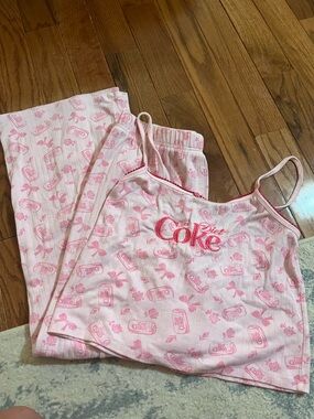 Coca Cola Pink Strappy Tank with Logo